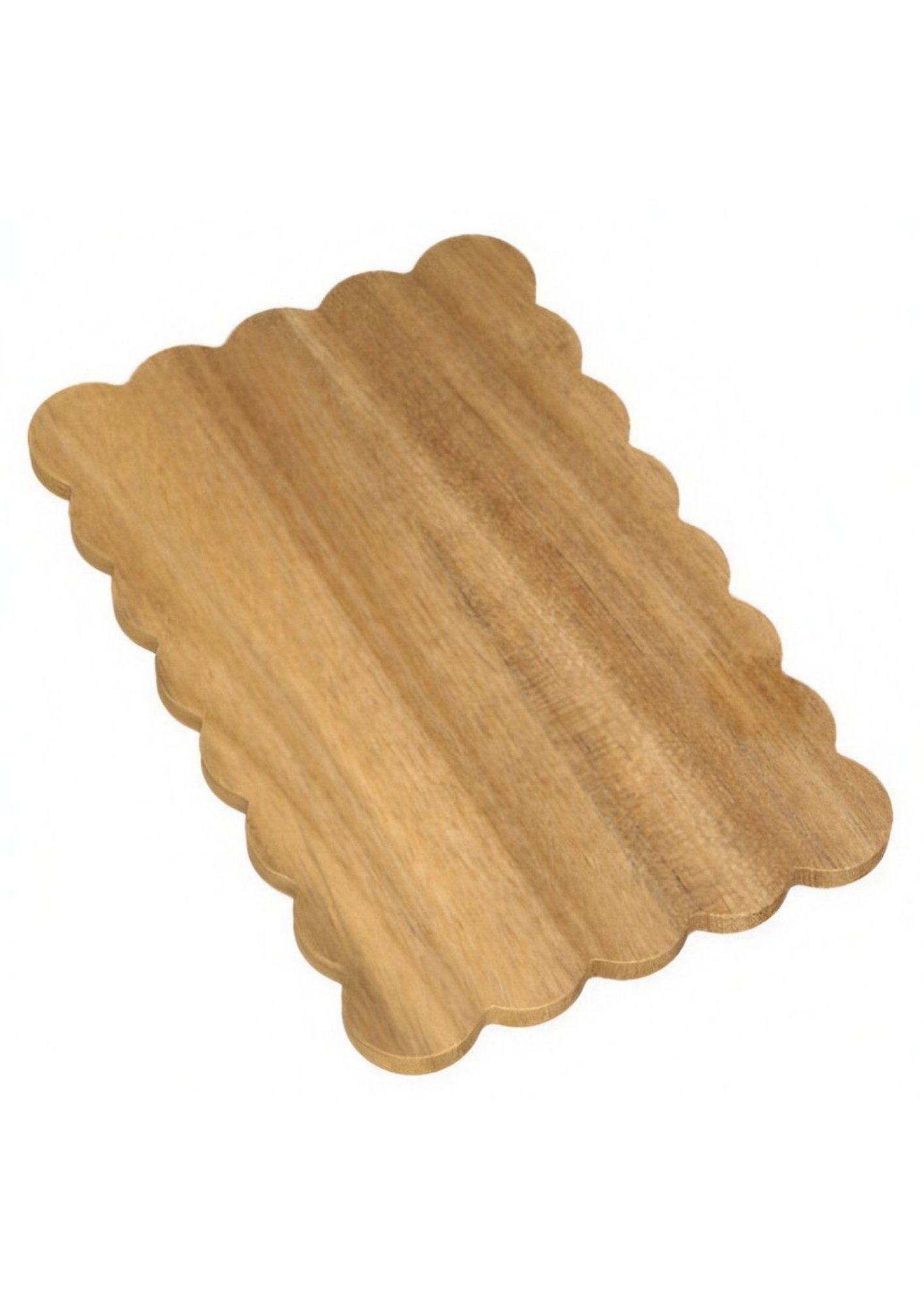 HC Scalloped edge wooden rectangular board 36x24x1.5cm